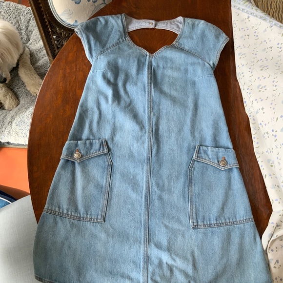 AUTHENTIC RARE VINTAGE CHANEL BLUE DENIM DRESS 38 EXCELLENT PREOWNED CONDITION - Picture 14 of 16
